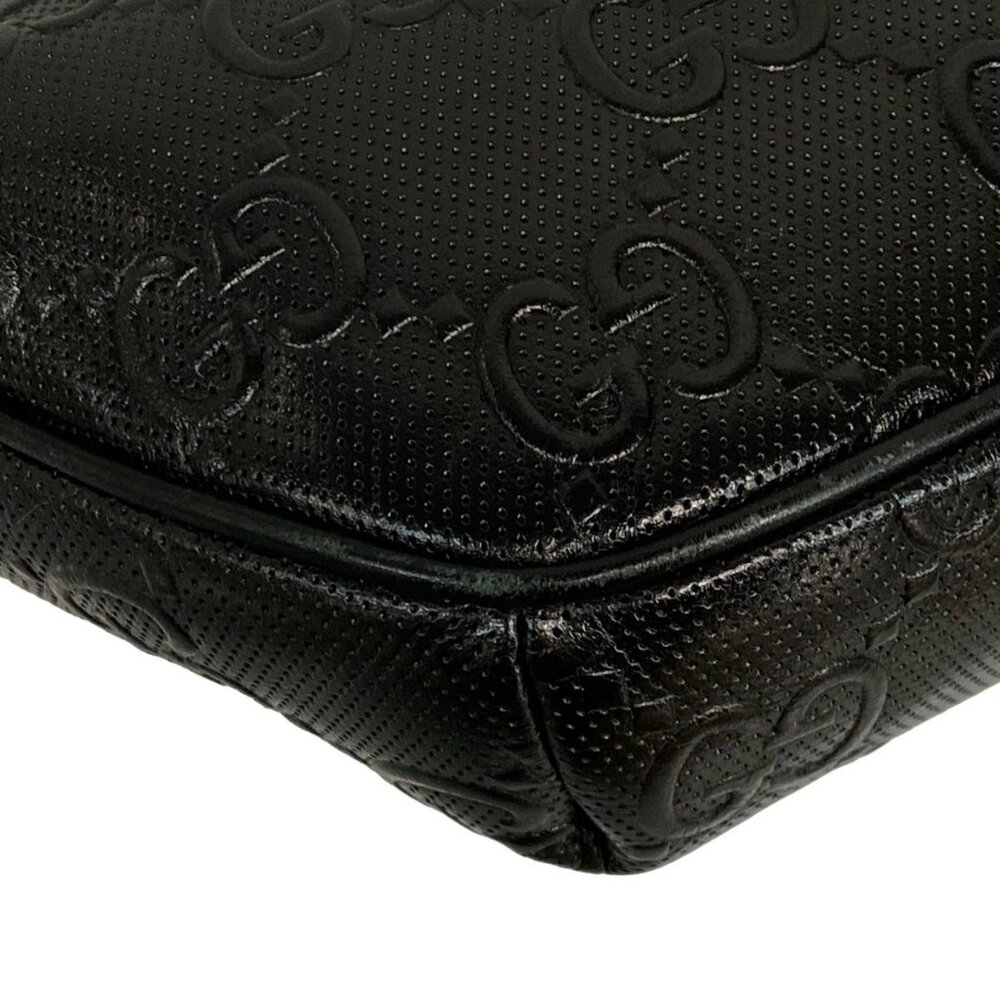GUCCI Jumbo GG Large Belt Bag 645093 Black Leather Bum Bag - Picture 7 of 15